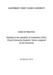 Students` Unions. This Code of Practice