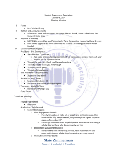 Student Government Association October 8, 2014 Meeting Minutes