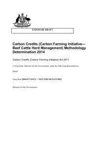 Carbon Credits (Carbon Farming Initiative*Beef Cattle Herd