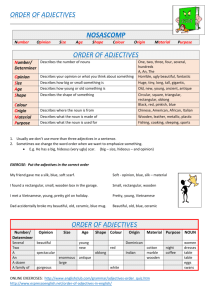 order of adjectives ss