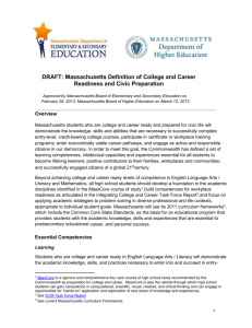 DRAFT: Massachusetts Definition of College and Career Readiness