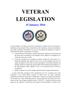 Veteran Legislation 160115