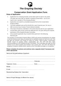 Grayling Society Conservation Grant Application Form