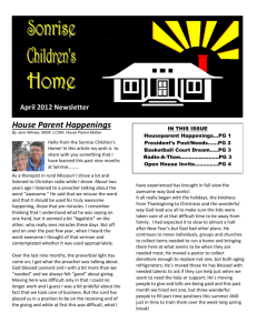 April 2012 Newsletter - Sonrise Children`s Home