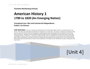 AH1 Unit 4 - 1789 to 1820