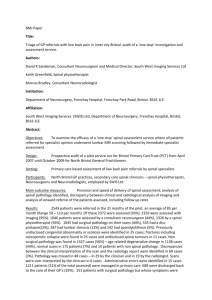 BMJ Paper Title: Triage of GP referrals with low back pain in inner