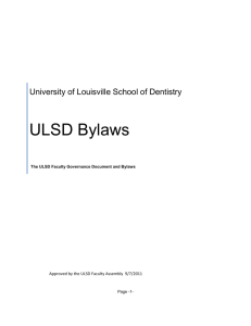 School of Dentistry Bylaws - University of Louisville Public