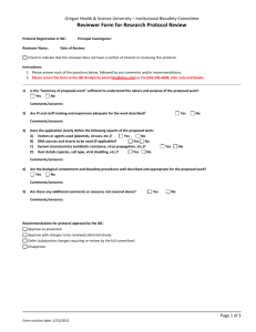 Reviewer Form for Research Protocol Review