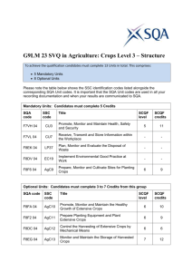G9LM 23 SVQ in Agriculture: Crops Level 3 – Structure