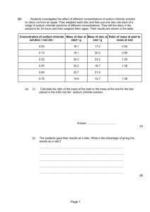 Osmosis HSW exam questions and mark schemes