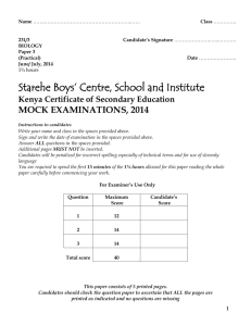 Starehe Boys` Centre, School and Institute Kenya