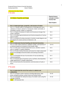 Proposed Physical Science Essential Standards Pacing Guide 2011