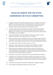 rules of debate for the etuce conference or etuce committees