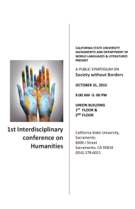 1 st Interdisciplinary Conference on Humanities