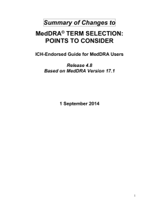 ICH-Endorsed Guide for MedDRA Users