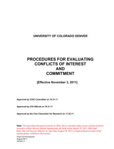 Conflict of Interest Committee - University of Colorado Denver