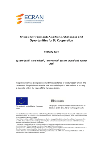 China`s Environment: Ambitions, Challenges and Opportunities for