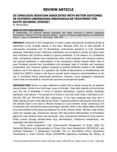 Anesthesia for endovascular therapies: Points to ponder: Literature