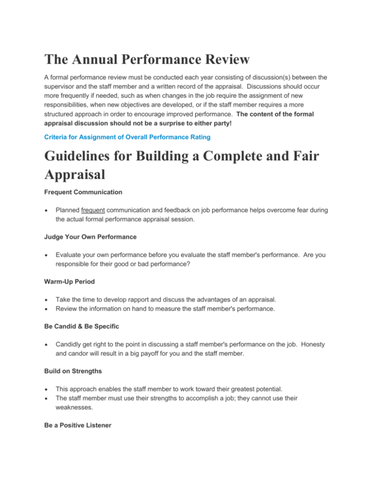 Performance Appraisal