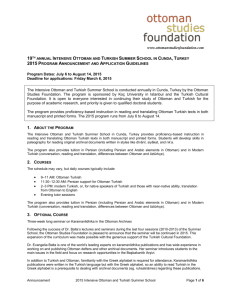 2014 IOTSS Application Form - Ottoman Studies Foundation