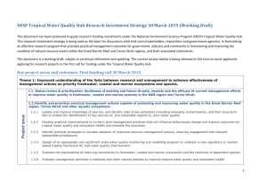 NESP Tropical Water Quality Hub Research Investment Strategy 30