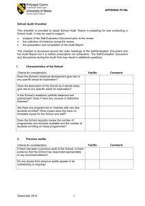 PV18b Audit Team checklist for School Audits 2015