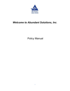 Policy Manual - Abundant Solutions