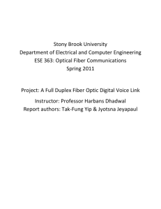 Project: A Full Duplex Fiber Optic Digital Voice Link