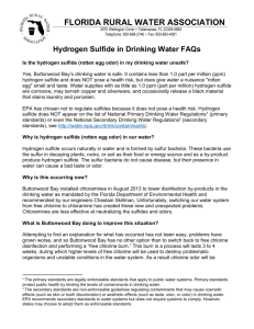 Is the hydrogen sulfide - Florida Rural Water Association