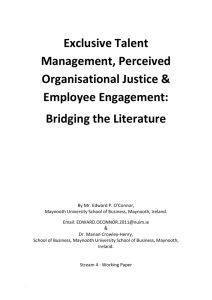 Exclusive Talent Management, Perceived Organisational Justice