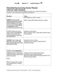 Literacy Task Inventory - Center for Urban Education