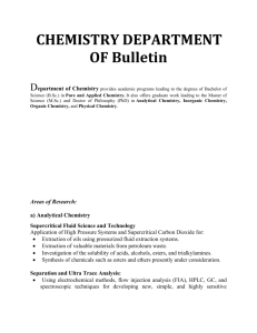 CHEMISTRY DEPARTMENT OF Bulletin