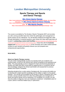 London Metropolitan University Sports Therapy and Sports and