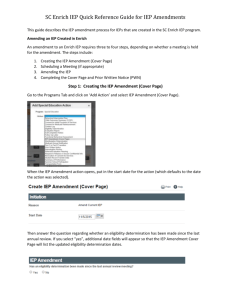 SC Enrich IEP Quick Reference Guide for IEP Amendments