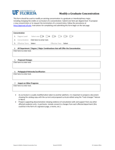 Modify Concentration Form - Academic Approval Tracking