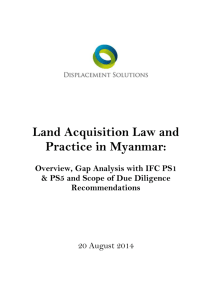 Land Acquisition Law and Practice in Myanmar