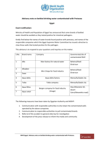 Advisory note on bottled drinking water contaminated with Protozoa