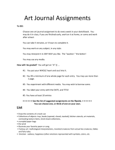 Art Journal Assignments