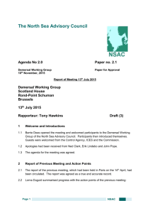 Paper 2.1 Report of last meeting (For App)