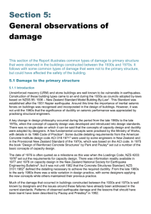 Section 5: General observations of damage