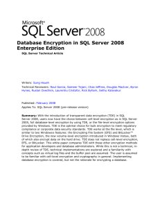 Database Encryption in SQL Server 2008 Enterprise Edition