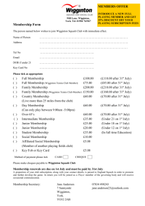 Membership Form 2015 - Wigginton Squash and Social Club