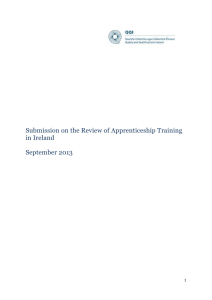 Submission on the Review of Apprenticeship Training in
