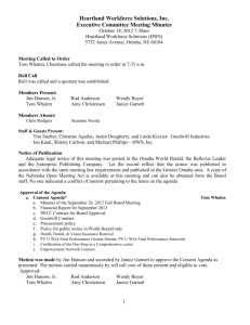 HWS Executive Committee Minutes 10-18-12