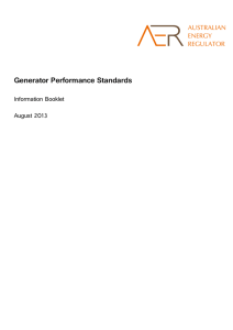 Generator Performance Standards information booklet