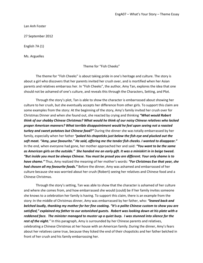 short essay theme of the story