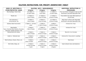 DILUTION INSTRUCTIONS FOR PRECEPT DISINFECTANT TABLET