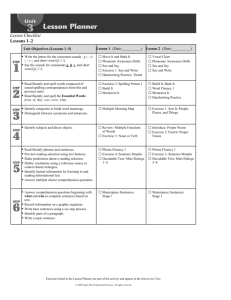 Lesson Checklist