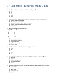 IMF Colligative Properties Study Guide Which of the following