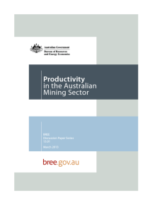 Productivity in the Australian Mining Sector March 2013 Arif Syed